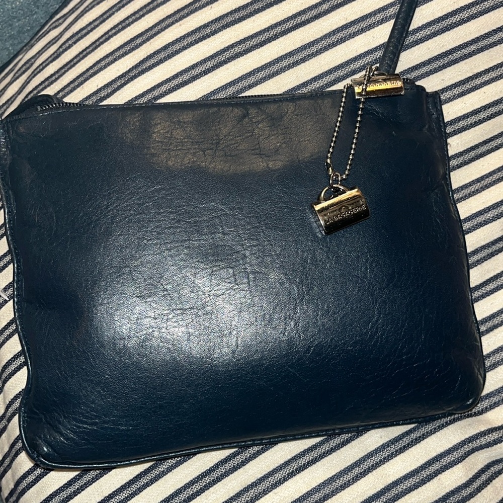 La Bagagerie Made In France Small navy Authentic Leather Crossbody Purse